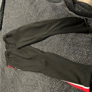 Zara track pant. Red and white stripes down the side.